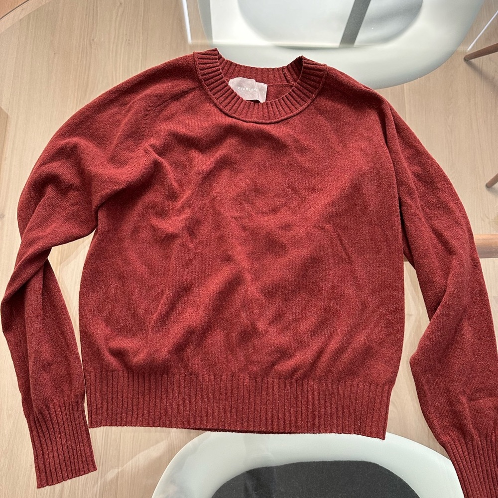 Everlane red burgundy 60% cashmere 40% wool sweater